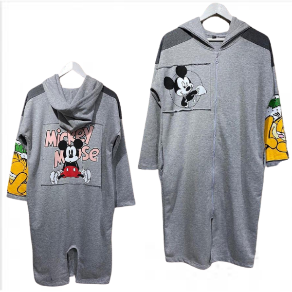 Sweat Ceket Kapşonlu Cepli Mickey Baskılı